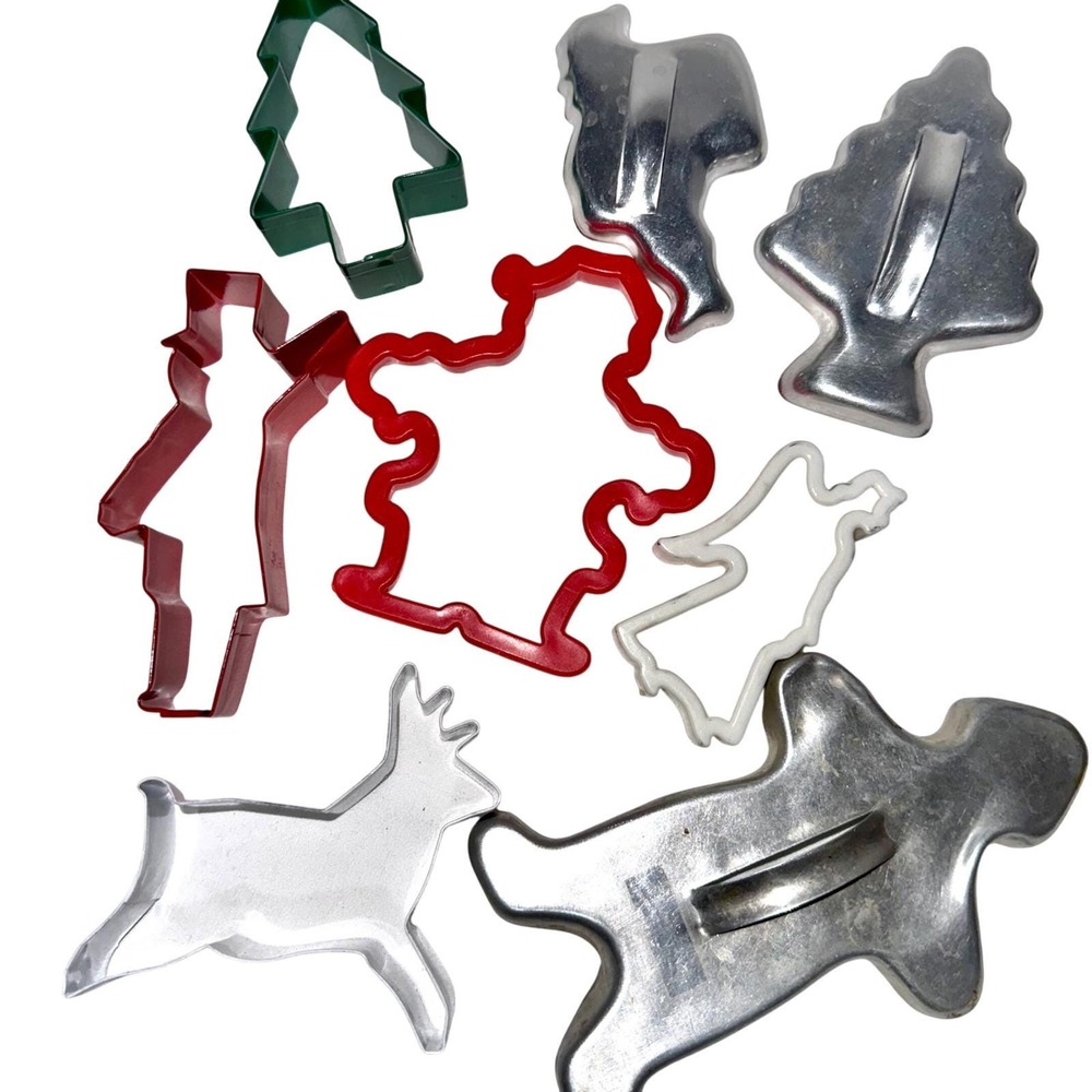 Christmas Cookie Cutters Set Gingerbread Man Angel Tree Reindeer